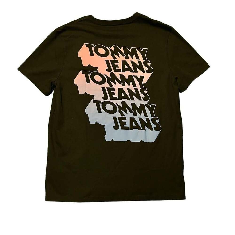 Tommy Jeans NEW W TAGS Gradient Logo T-Shirt Black Tommy Hilfiger Size M